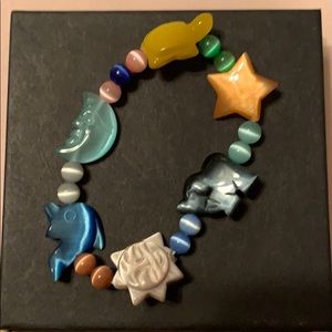 Kids stretchy plastic shiny animal bracelet